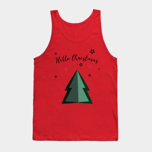 Hello Christmas Christmas fir-tree Tank Top